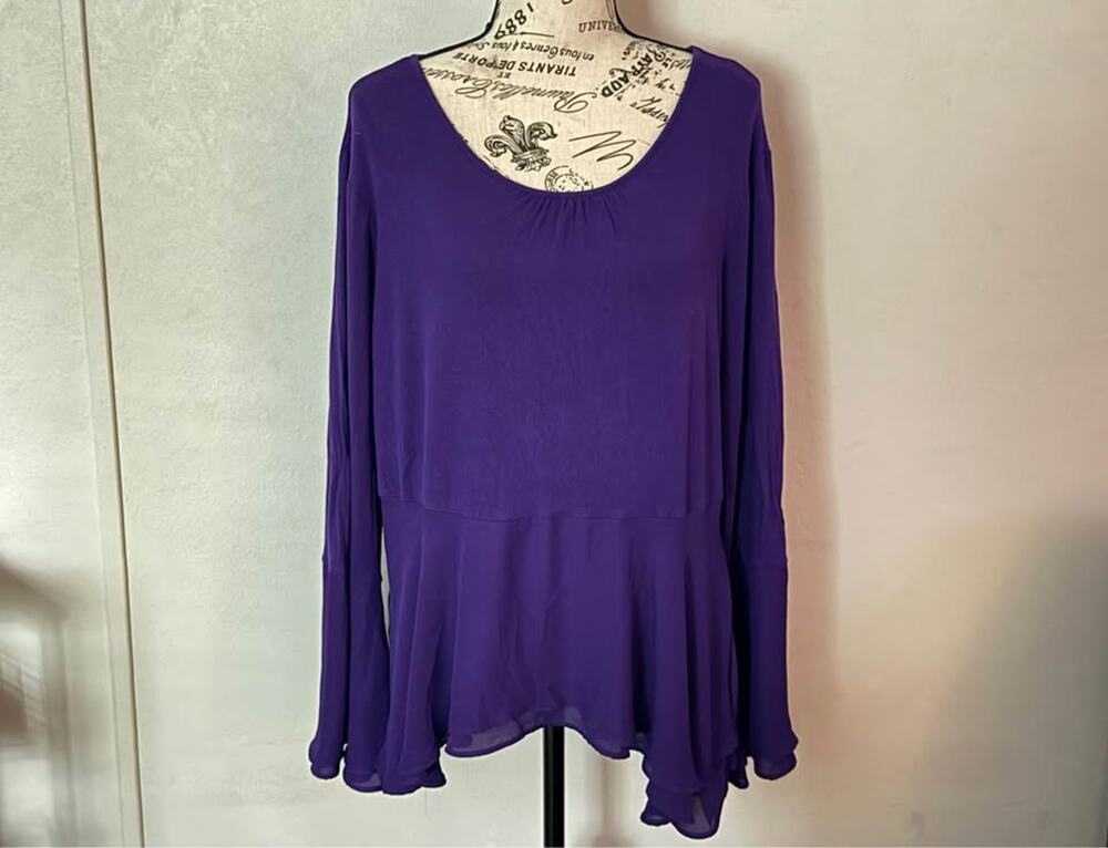 Women’s Elle Purple Flowy Blouse Size XL